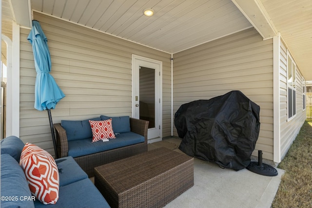 view of patio / terrace with outdoor lounge area and area for grilling