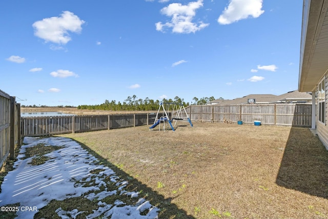 view of yard with a playground