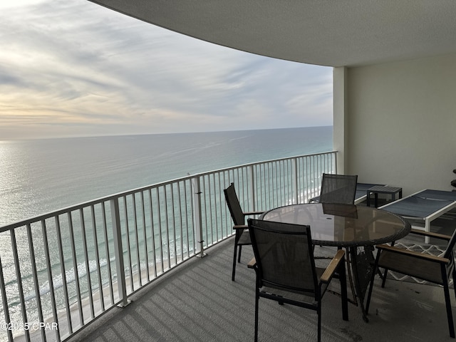 balcony with a water view