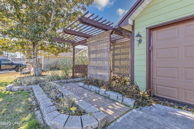 view of patio with a pergola