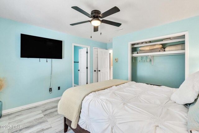 bedroom with light wood-type flooring