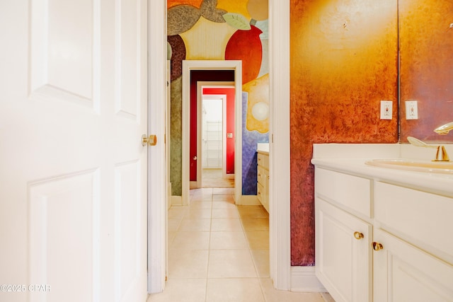 bathroom featuring vanity and tile patterned floors