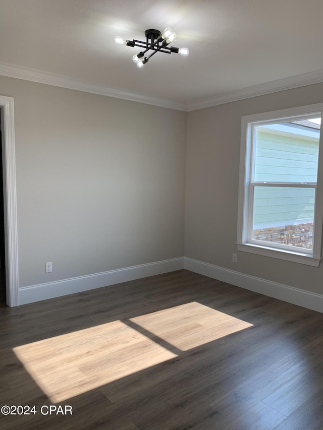 0000 Green Meadows Trl Lot 11, Marianna, FL 32446 - unfurnished room featuring baseboards, dark wood-style flooring, and ornamental molding