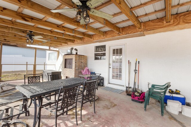 view of patio / terrace with ceiling fan