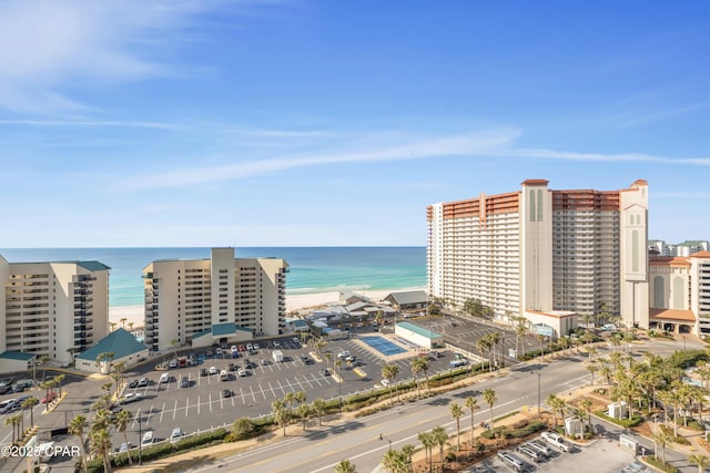 property view of water with a beach view