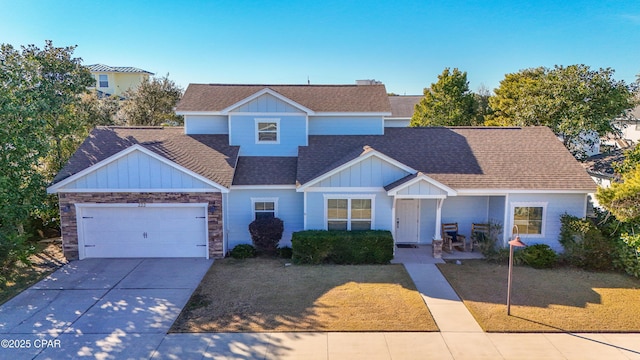 front of property with a garage