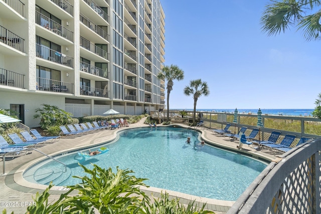 pool featuring a patio area