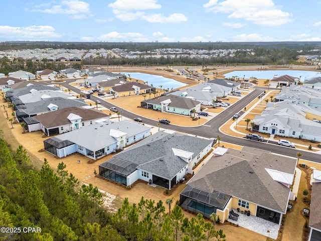 aerial view with a residential view