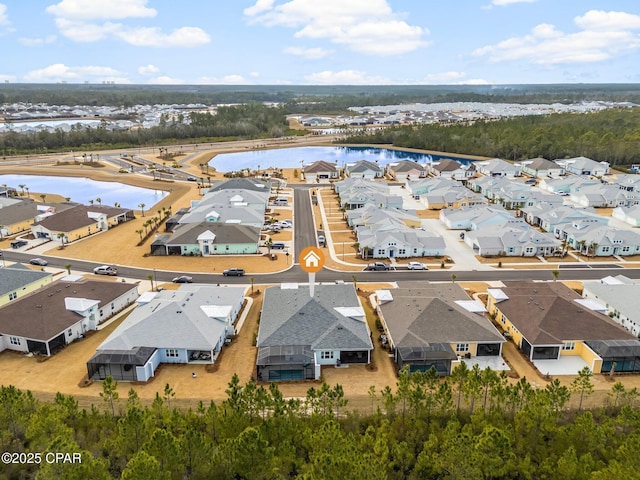 drone / aerial view with a residential view