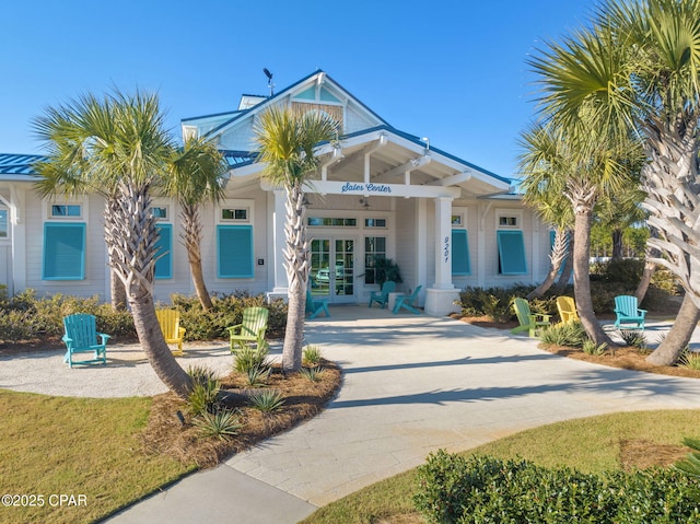 view of front of house featuring french doors