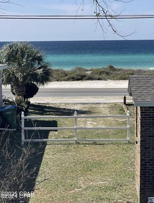 property view of water with fence