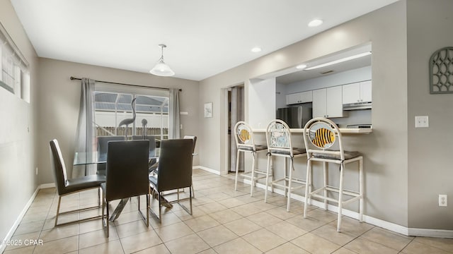 view of tiled dining room