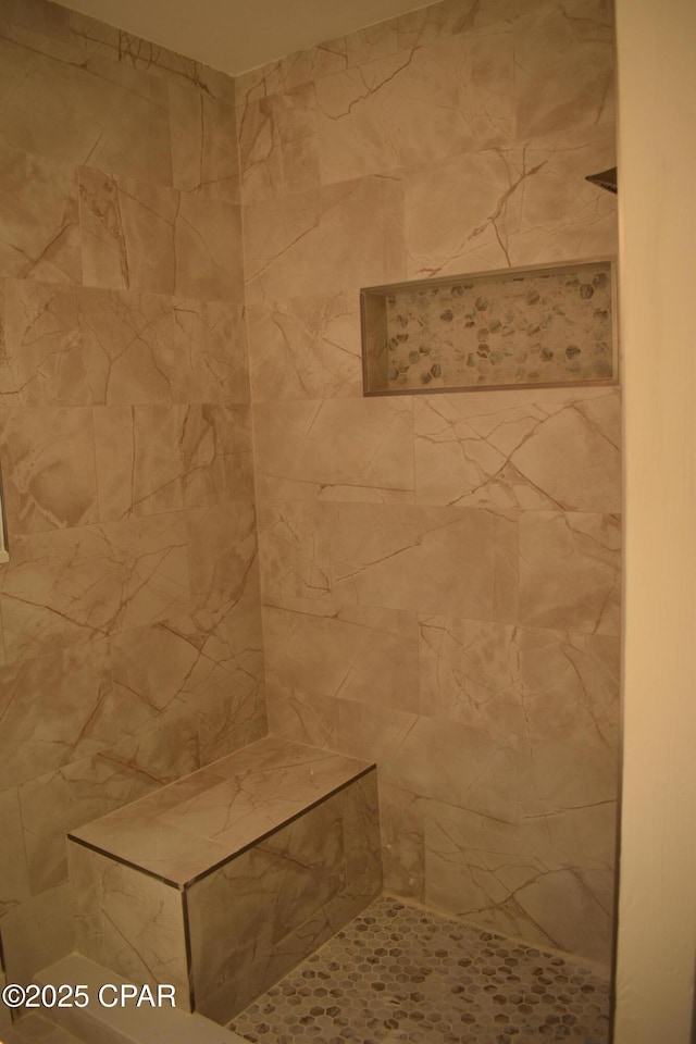 full bathroom with a tile shower