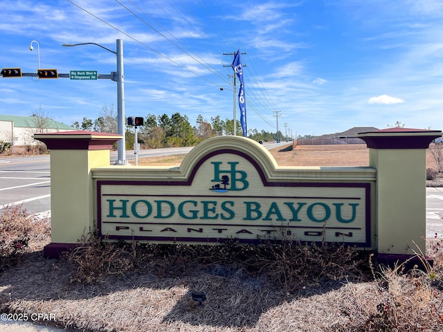 view of community sign