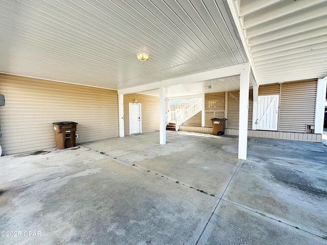 view of patio with a carport