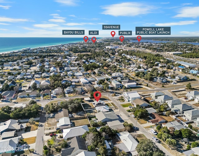 21823 Marlin Ave, Panama City Beach, FL 32413 - view of property location with a large body of water and nearby suburban area