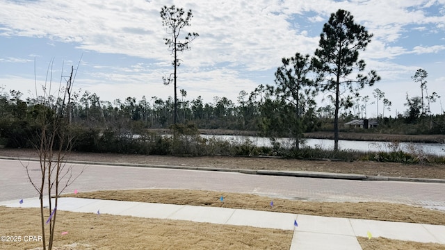 exterior space featuring a water view