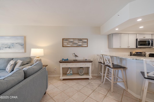 view of tiled living room