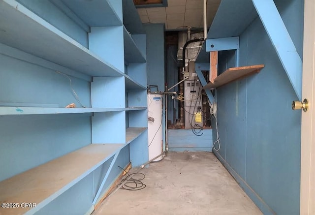 basement featuring a paneled ceiling