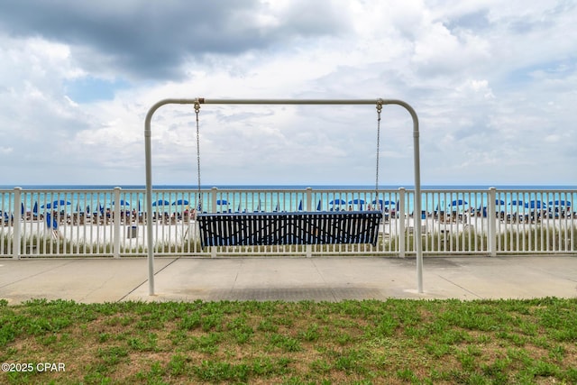 5801 Thomas Dr Unit 601, Panama City Beach, FL 32408 - exterior space featuring a water view and fence