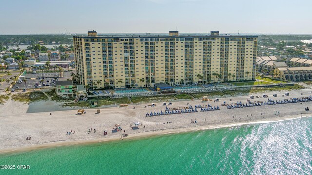 5801 Thomas Dr Unit 601, Panama City Beach, FL 32408 - birds eye view of property featuring a view of the beach and a water view