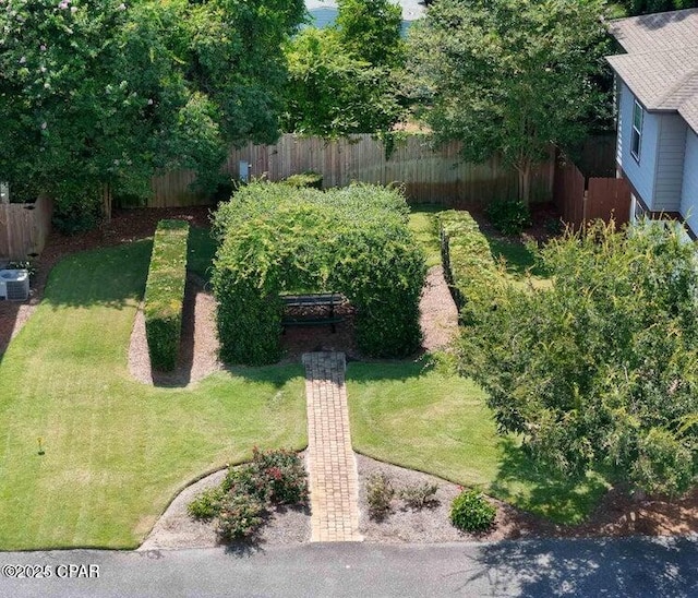 view of yard with fence