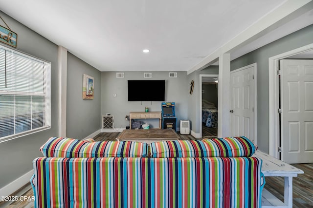 bedroom with wood-type flooring