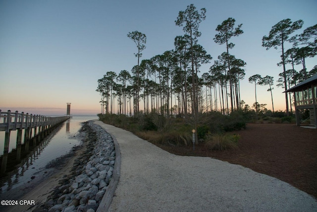 surrounding community featuring a water view