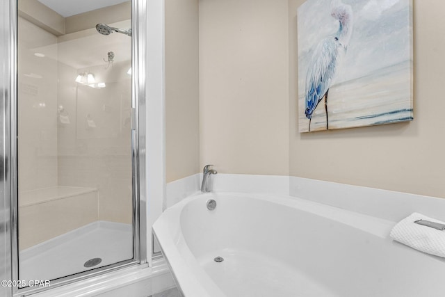 bathroom with independent shower and bath