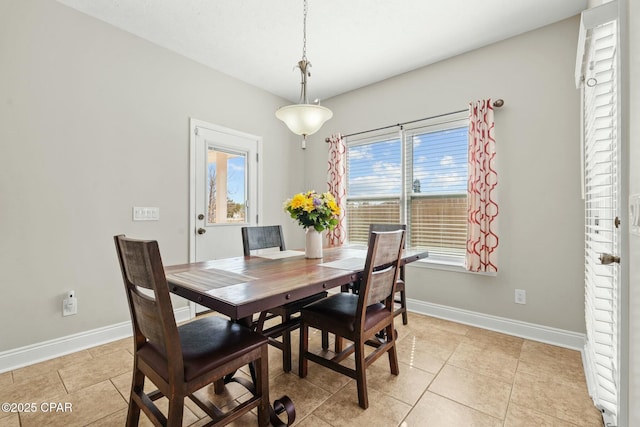 dining room with light tile patterned floors