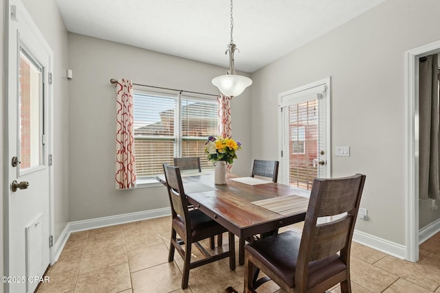 view of tiled dining room