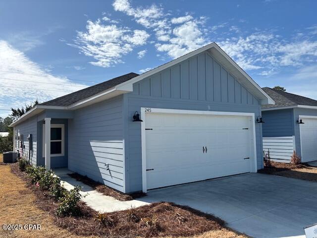 garage featuring central AC unit