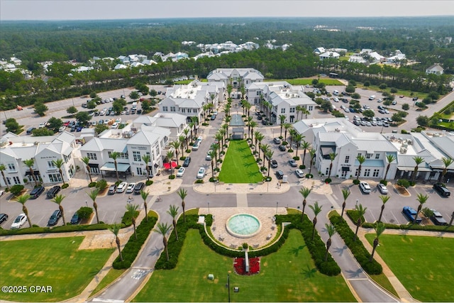 drone / aerial view with a residential view