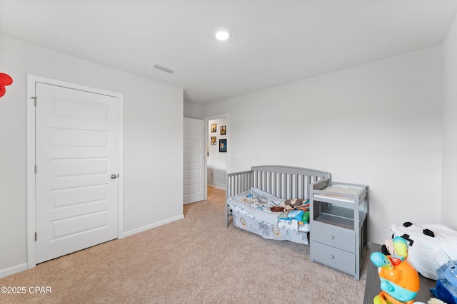 view of carpeted bedroom