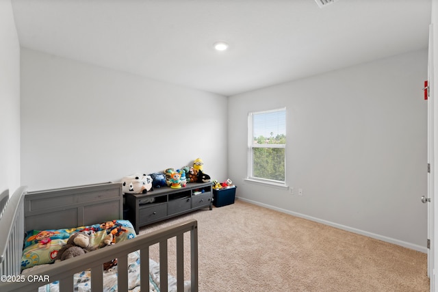 bedroom with carpet