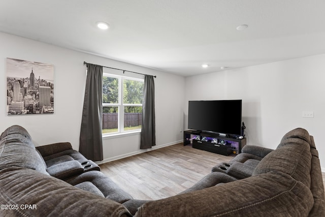 living room featuring light hardwood / wood-style floors