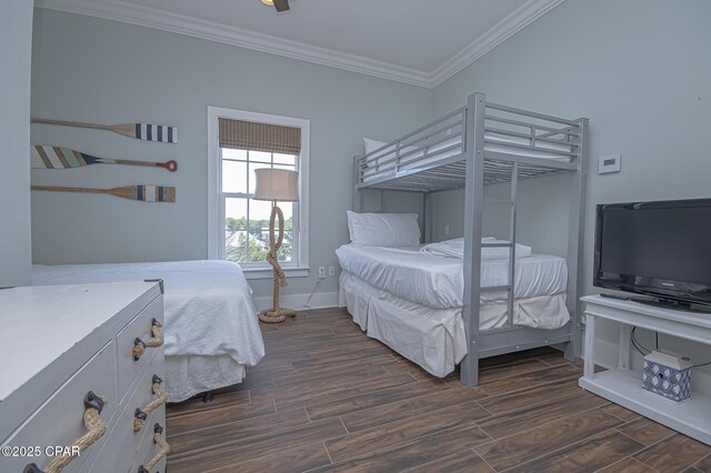 bedroom with ornamental molding