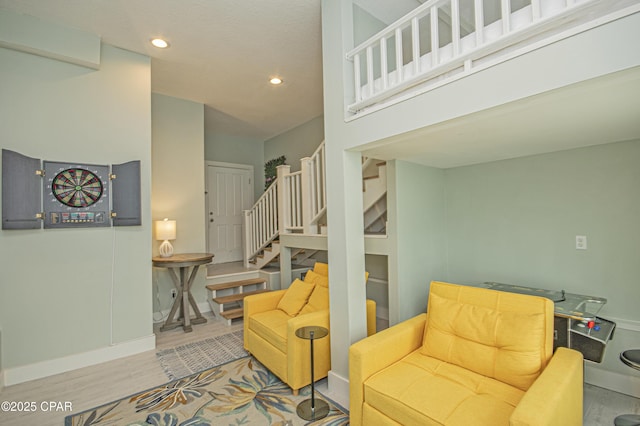 living room featuring wood-type flooring