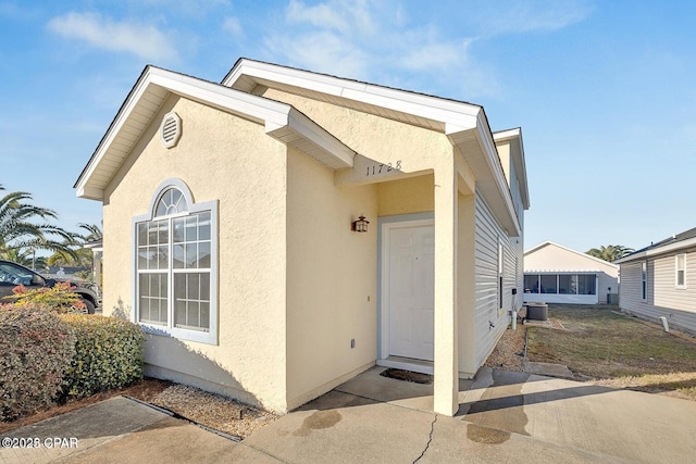 view of front of home with central AC unit