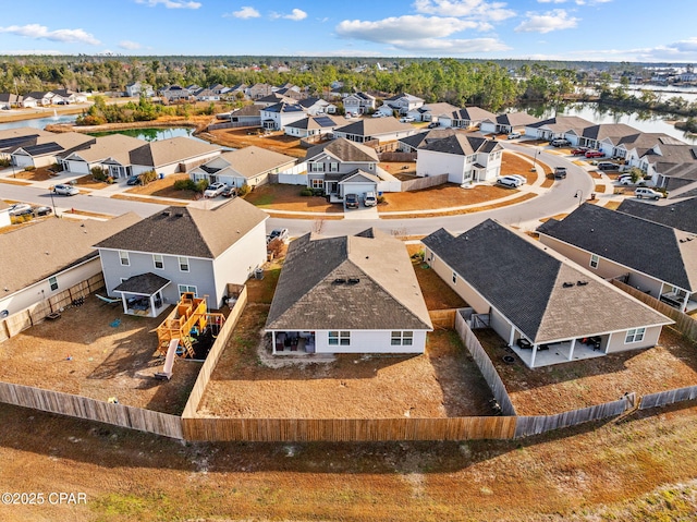 drone / aerial view with a residential view