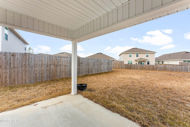 view of yard with a patio area