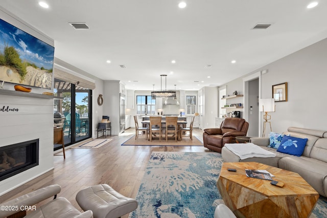 living room featuring wood-type flooring