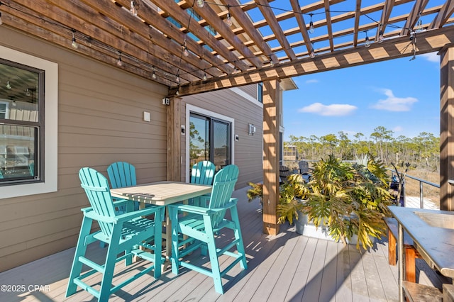 deck featuring a pergola