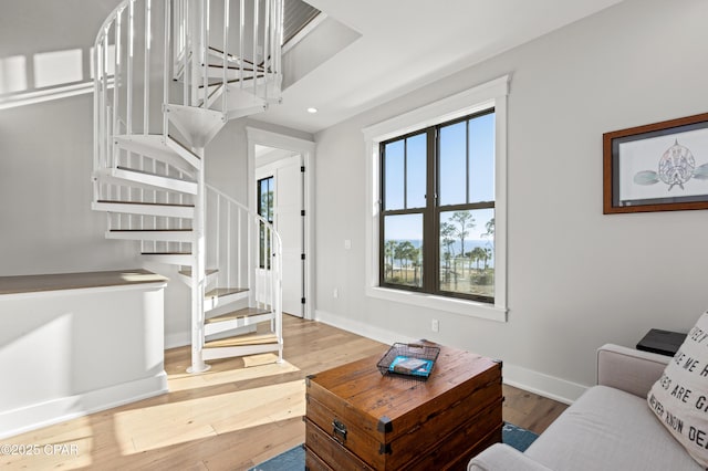 living room featuring wood-type flooring