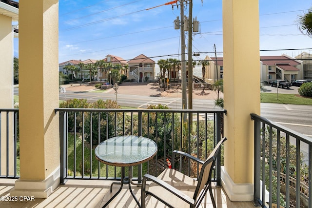 balcony with a residential view