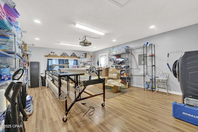 interior space with light hardwood / wood-style floors