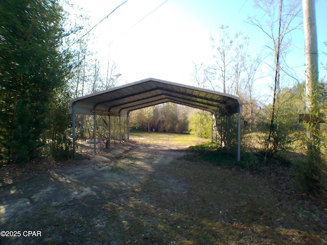 view of car parking with a carport