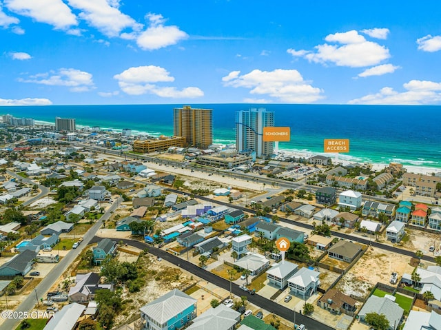 bird's eye view with a water view and a city view