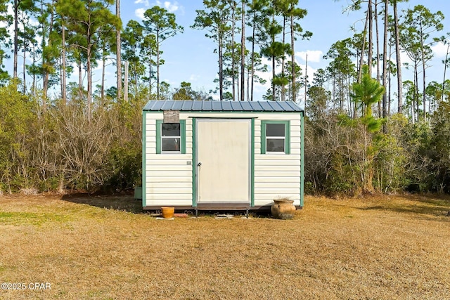 view of shed