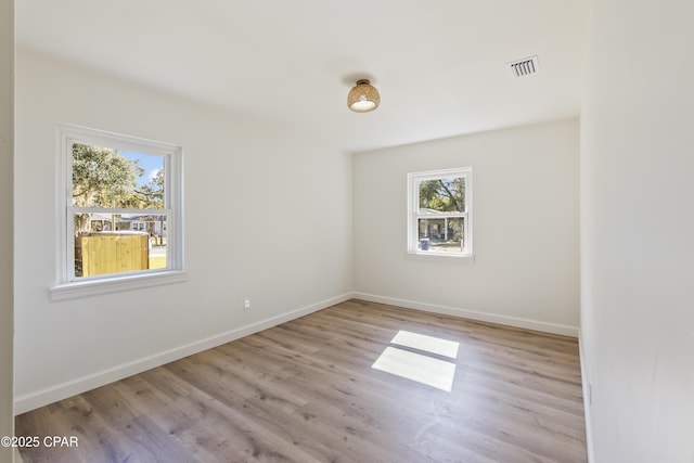 empty room featuring light hardwood / wood-style flooring